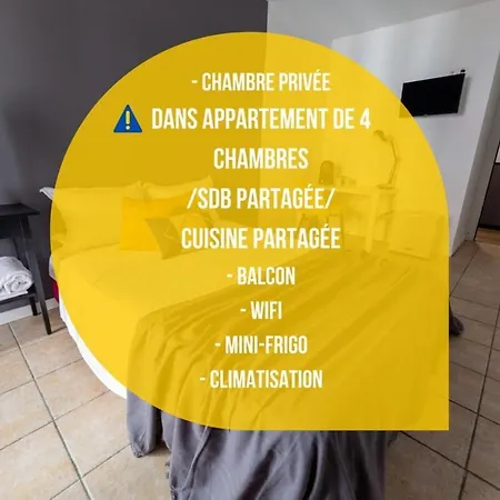 Apartment Chambre 2 Rene Cassinbalcon Wifi Mini-frigo Tv Nice