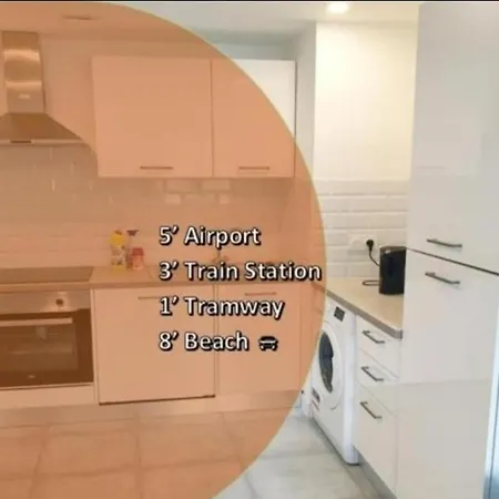 Appartamento Grand 5 Chambres, 5 Television , 95 M2, Vue Mer, Tramway Sur Place, Gare Train 2 Min, Aeroport 5 Min , Large 5 Bedrooms, 5 Televisions, 95 M2, Sea View, Tram On Site, Train Station 2 Mins, Airport 5 Mins *