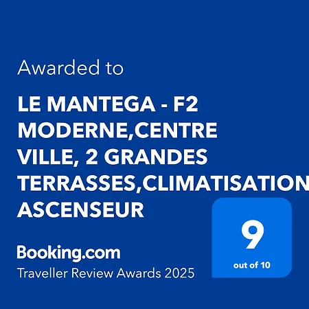 Le Mantega - F2 Moderne,centre Ville, 2 Grandes Terrasses,climatisation, Ascenseur Appartement *