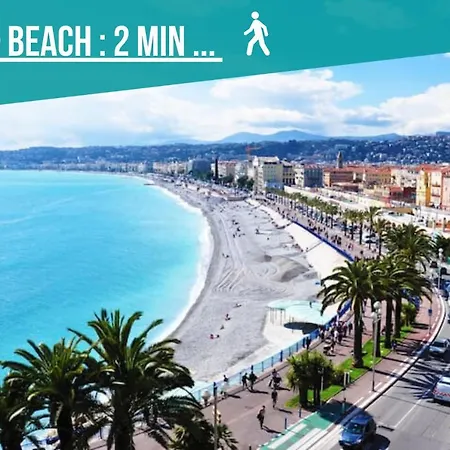 Quiet Promenade ✫ Beach 2 Min ✫ Hyper Centre 10min Apartment Nice