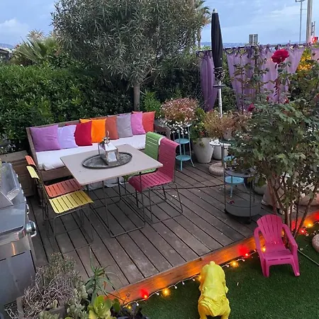 Promenade Des Center Sea And Front Design Flat With Private Garden Apartment