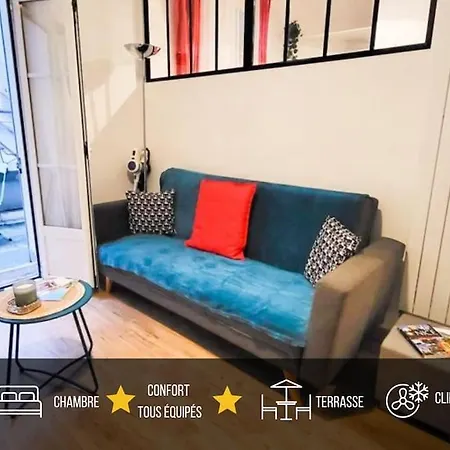 Studio T1 Centre - Ideal Couple & Amis - Confort - Wifi - Calme - Climatisation - Coin Terrasse Apartment Nice