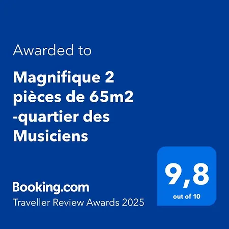 Apartment Magnifique 2 Pieces De 65m2 -quartier Des Musiciens *