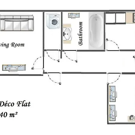 Art Deco Flat 45 M² Appartement Nice