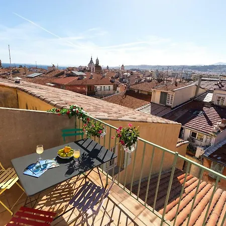 La Croix - F3, Terrasse Vue Panoramique, Vieux-nice Old Town And Terrace Lägenhet Nice